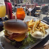 Cheese burger with added bacon  at Backstage Vegan Kitchen in Rotterdam