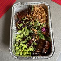 Sticky Hasselback Steak Bowl (18,50€)  at Backstage Vegan Kitchen in Rotterdam