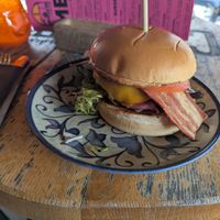 Cheeseburger with extra bacon at Backstage Vegan Kitchen in Rotterdam