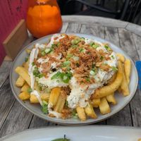 Loaded truffle fries at Backstage Vegan Kitchen in Rotterdam