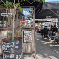 Outdoor patio at Backstage Vegan Kitchen in Rotterdam