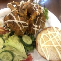 Crispy mushroom burger  at The VOV in Negombo
