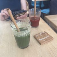green and red juices  at Life Bar in Leuven