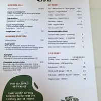 Menu at Life Bar in Leuven