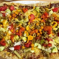 garden pizza at Veggie Bar Aura in Prilep