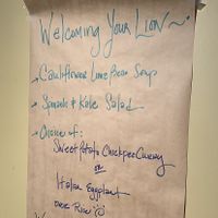 Event menu at Sun Belly Cafe in Greenville