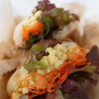 "Egg Salad" Sandwich on rice-flour bun at Gen 玄 in Kyoto