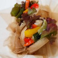 Veggie Sandwich on rice-flour bun at Gen 玄 in Kyoto