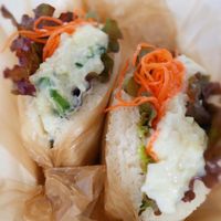 Potato Salad Sandwich on rice-flour bun at Gen 玄 in Kyoto