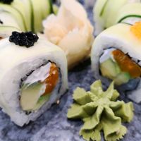 Vegan cream cheese and smoked carrot at Sushi Panda in Helsinki
