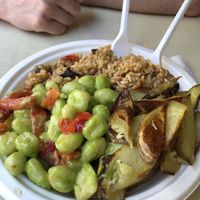 gnocchi, riso & chips  at Officina Vegana in Naples