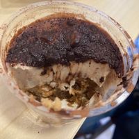 il tiramisù (azzannato da me). mi dispiace non essere un granché di fotografa, ma il sapore è molto meglio di quanto sembri dalla foto.  at Officina Vegana in Naples