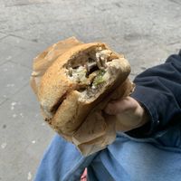 Panino con panelle di mais le scarole e olive e maio alle carote e pomodori secchi   at Officina Vegana in Naples