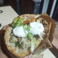 Seitan sandwich with vegan mayo at Officina Vegana in Naples