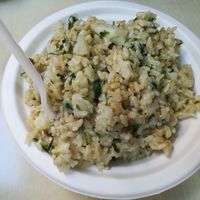 Rice with mushrooms and veggies at Officina Vegana in Naples