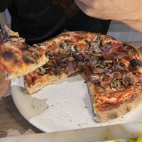Mushroom pasta without cheese with onions  at Vapiano in Marne-la-vallee