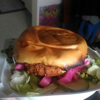 Falafel burger at Mezza Lebanese Kitchen in Upper Tantallon