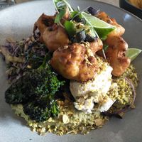 Cauliflower fritters at SoulPod Foods in Croydon