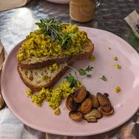 Tofu scramble and $6 worth of mushrooms added :/ at SoulPod Foods in Croydon