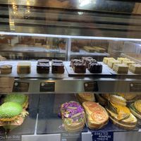 Cabinet display with raw desserts  at SoulPod Foods in Croydon