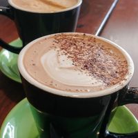 Dirty chai (back) & hot chocolate (front) at SoulPod Foods in Croydon