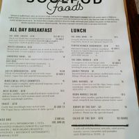 menu at SoulPod Foods in Croydon