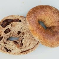 Cinnamon bagel (with raisins) - inside at SF Bagel in Seoul