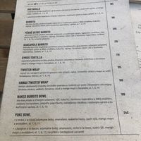 Menu   at Fryends in Brno
