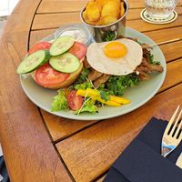 Vulcano burger at Fryends in Brno