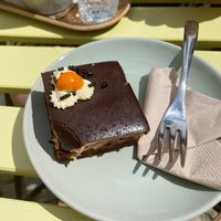 Christmas chocolate cake at Fryends in Brno