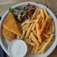 Fried cheese with french fries at Fryends in Brno