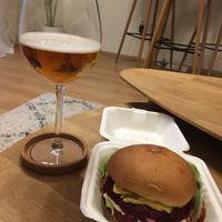 Burger to go.  at Fryends in Brno