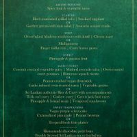 Amazing vegan menu from chef Rohan  at Jetwing Ayurveda Pavilions in Negombo