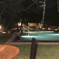 The view out of the restaurant  at Jetwing Ayurveda Pavilions in Negombo