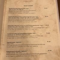 The menu at Jetwing Ayurveda Pavilions in Negombo