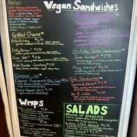 Vegan Menu. (Desserts are in a refrigerated case)    at Southland Books and Cafe in Maryville