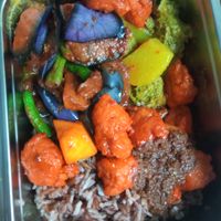 Cai Fan pick and choose with brown rice at Just Greens 绿清清 - Yishun in North Singapore