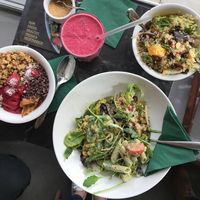 Salad & peanut cherry bowl at Wagners Juicery & Health Food in Munich