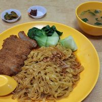 Vegan Chicken cutlet with noodles at Bodhi Deli - 菩提斋 in Central Singapore