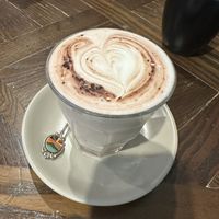 Strawberry latte with soy milk   at The Natural Choice Cafe in Penrith
