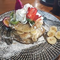 Vegan option pancakes at The Natural Choice Cafe in Penrith