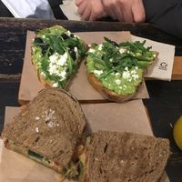 Vegan sandwich and vegetarian toast   at Cafe ArtySana in Valencia