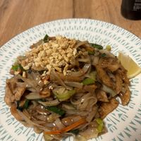 Pad Thai with vegan chicken  at Zau & Bun Cha Asian in Prague