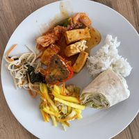 Freshly made kimchi and tofu prepared different ways   at Zau & Bun Cha Asian in Prague