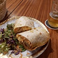 Tempeh wrap at Tři Ocásci in Brno