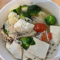 Rice vermicelli noodle soup   at Vegieria in Heatherton