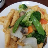 Buddha's Delight with white sauce at Evergreen in Hagerstown