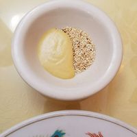 Hot Mustard and Sesame Seeds at Chi's Garden Restaurant in Roseburg