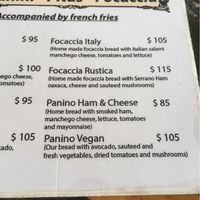 Menu page 2 at La Tortilleria in Isla Holbox