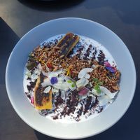 Black rice pudding at Wild Plum Kitchen in Tamborine Mountain